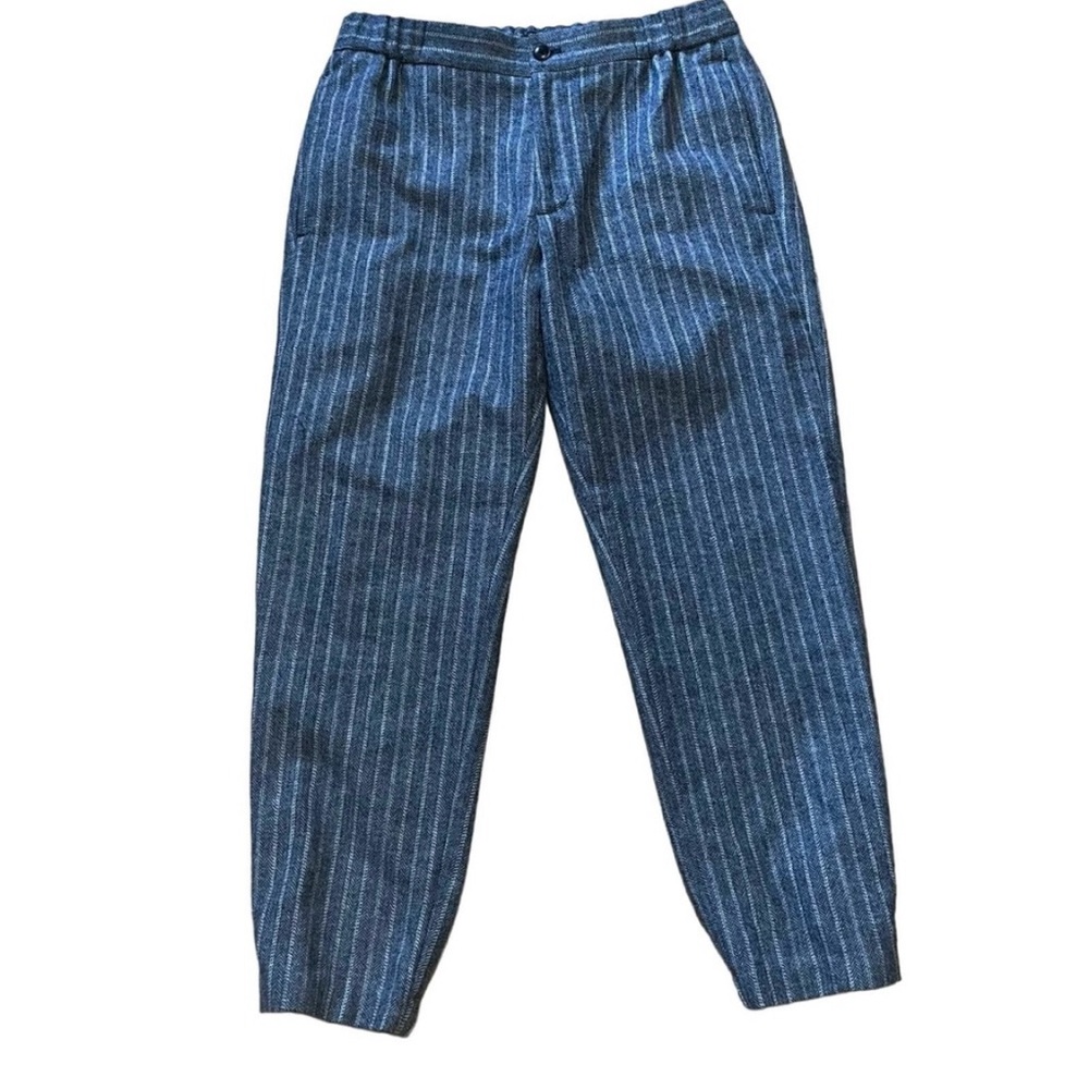 Club Monaco Lex Gray Wool Striped Modern Joggers Pants